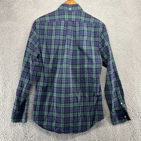 Ralph Lauren Shirt Men's Medium Green Blue Tartan Plaid Check Pony Slim Preppy - Picture 8 of 10